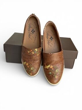 Patricia Nash Lola Floral Map Brown Flats | Women's Shoes | Sz 5.5|